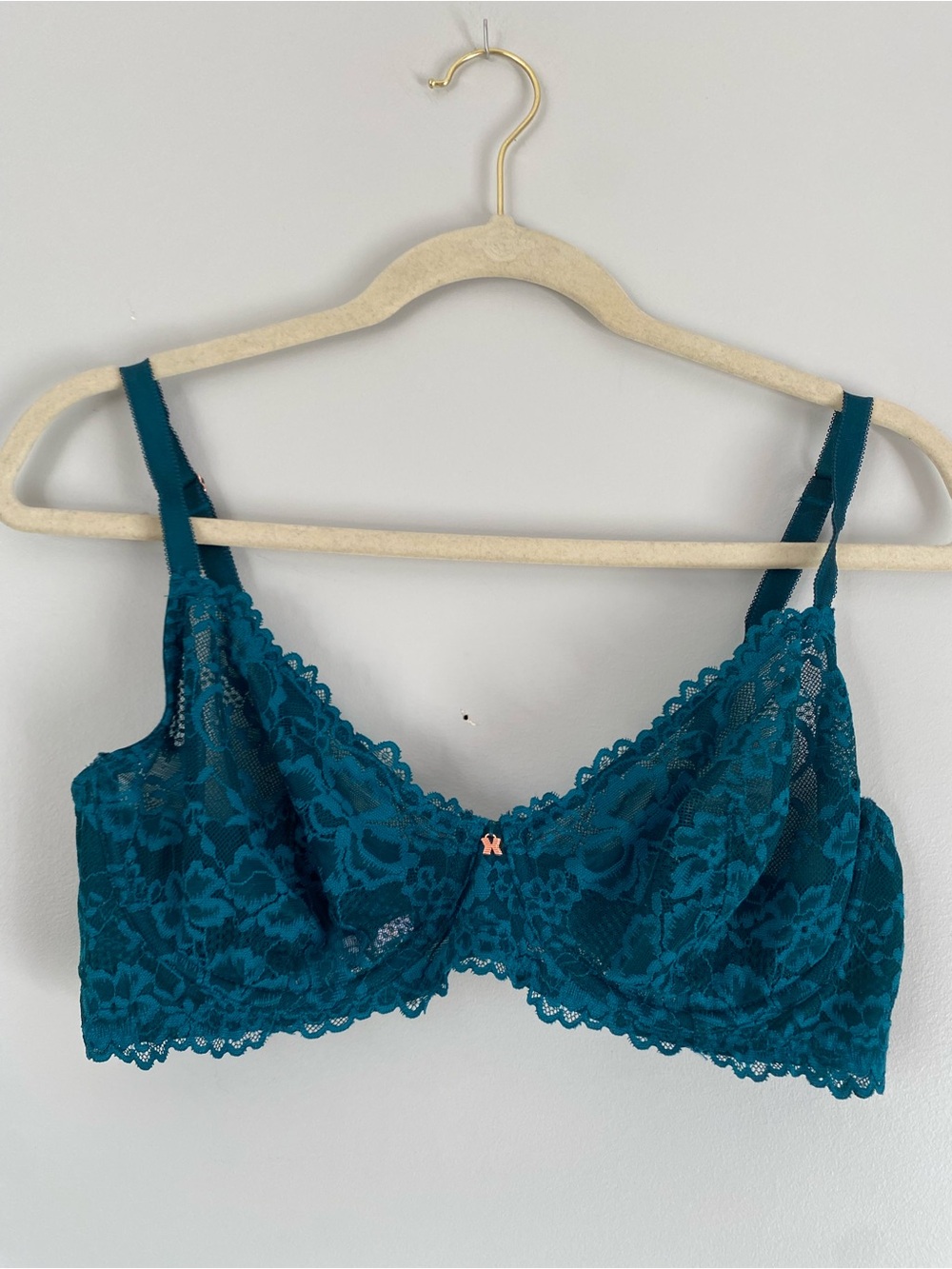 Savage X Fenty Floral Lace Unlined Bra 36D Forest Green